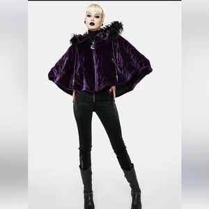 Devil Fashion Sweet Oblivion Gothic Purple Quilted Hooded Cloak Cape Dolls Kill